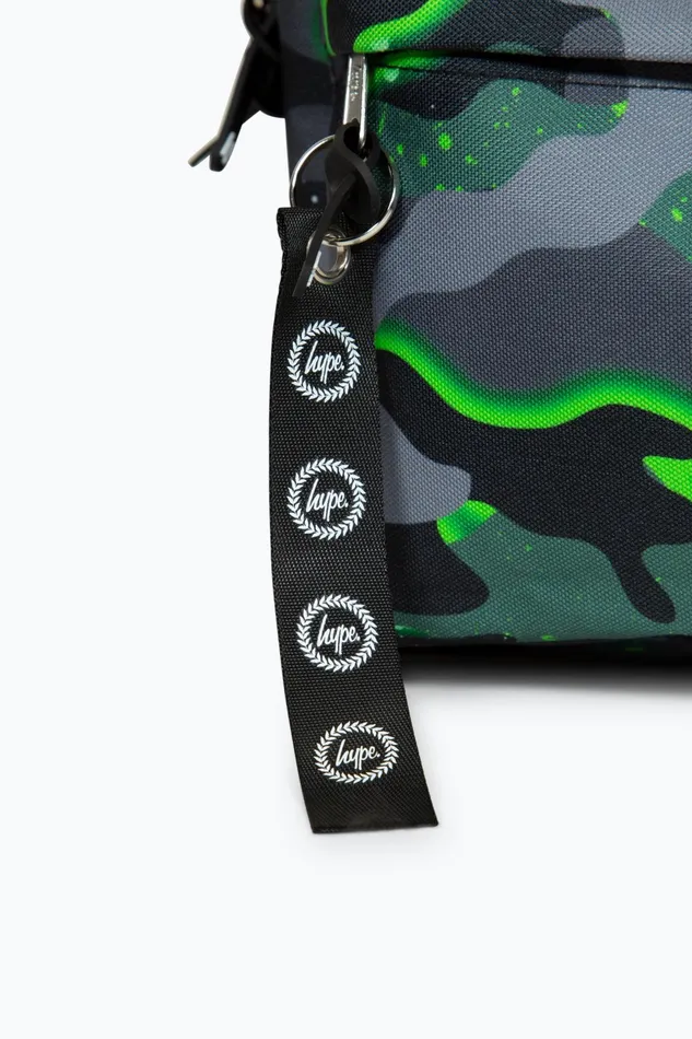 Just Hype Backpacks Hype Iconic Green Glow Camo Boys Backpack