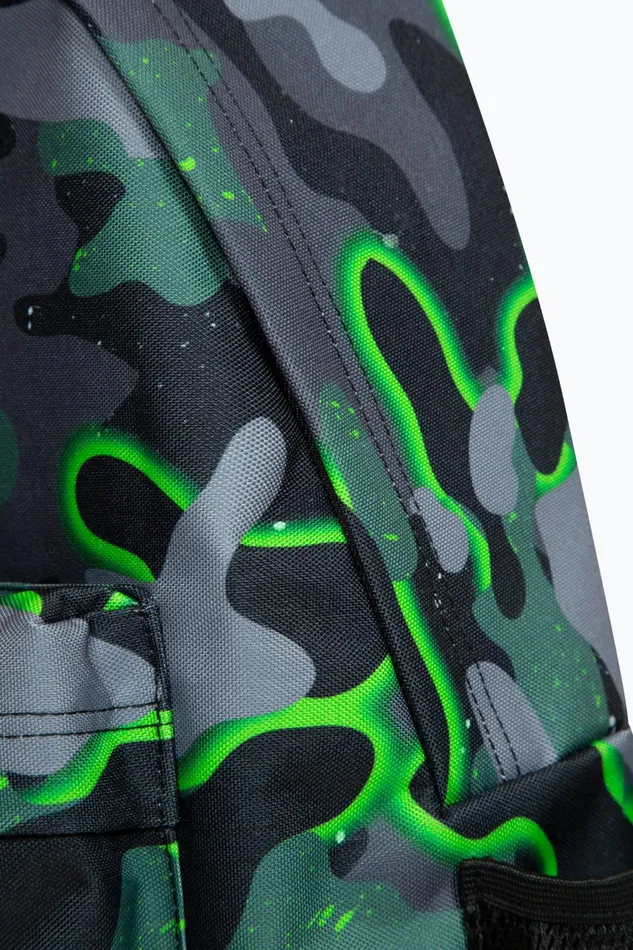 Just Hype Backpacks Hype Iconic Green Glow Camo Boys Backpack