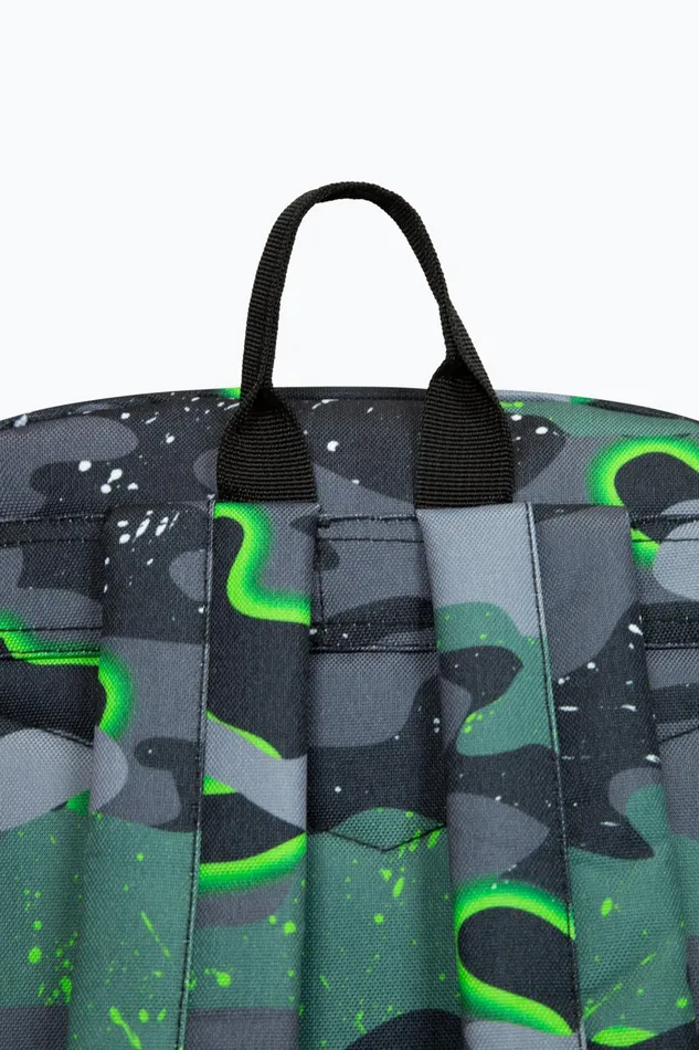 Just Hype Backpacks Hype Iconic Green Glow Camo Boys Backpack