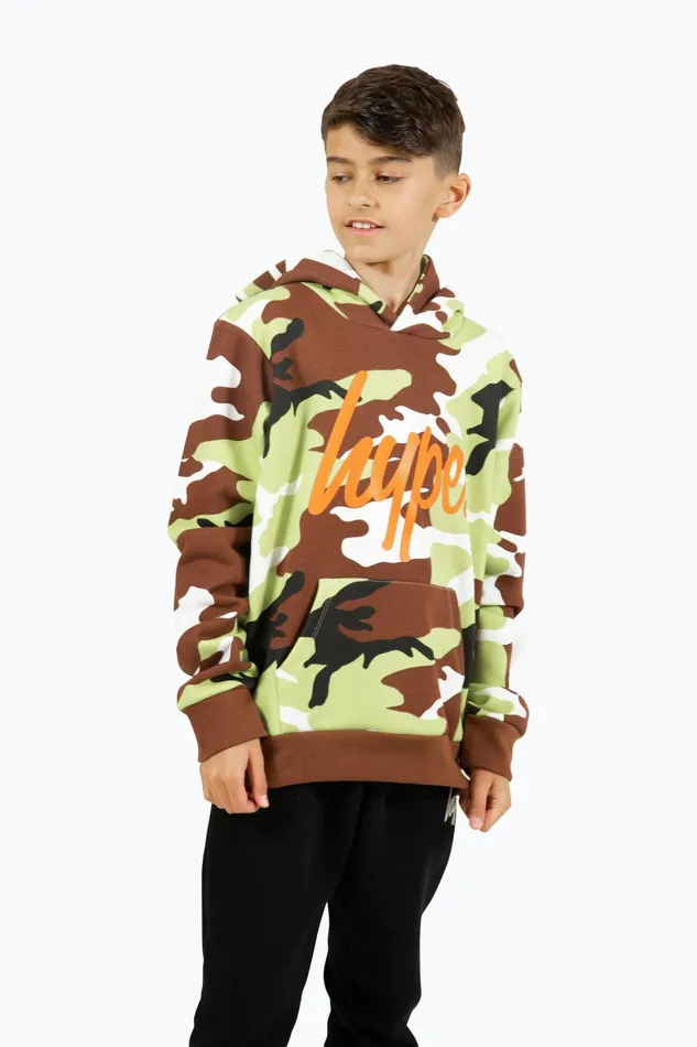 Just Hype Hoodies and Sweatshirts Hype Boys Camo Script Hoodie