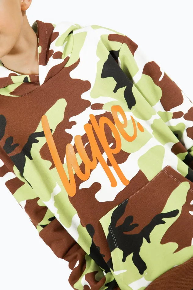Just Hype Hoodies and Sweatshirts Hype Boys Camo Script Hoodie
