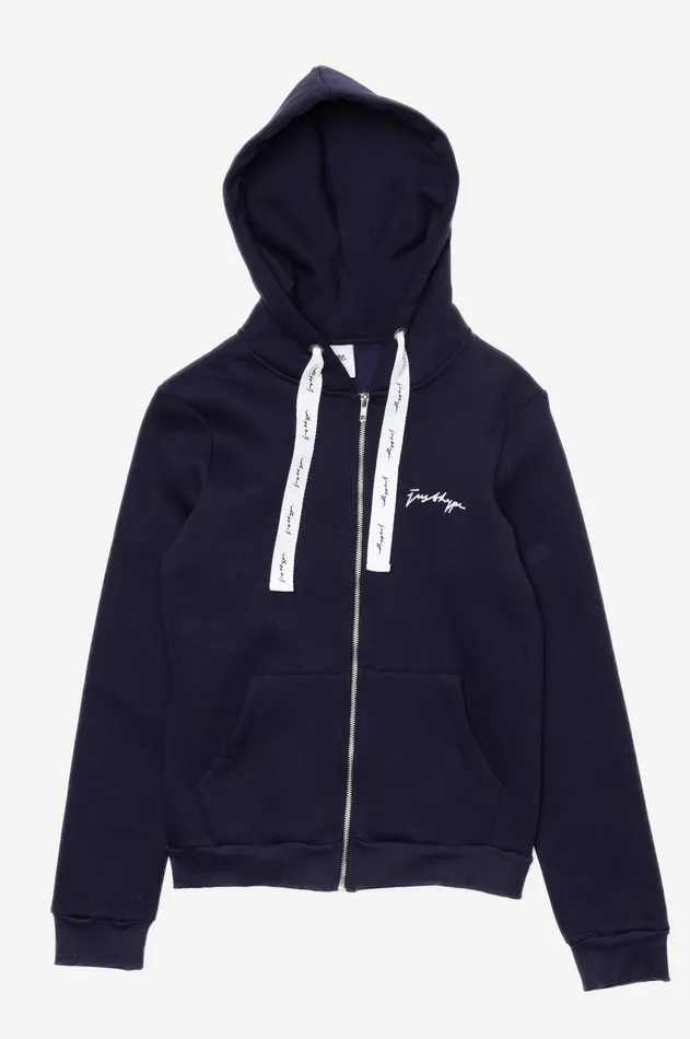 Just Hype Hoodies and Sweatshirts Hype Womens Navy Scribble Zip Hoodie