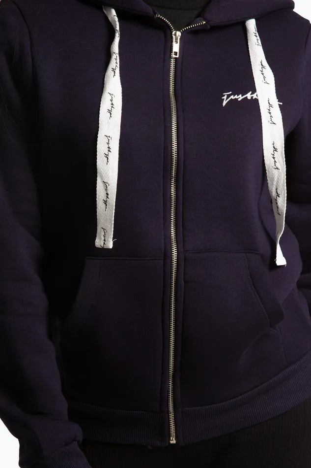 Just Hype Hoodies and Sweatshirts Hype Womens Navy Scribble Zip Hoodie