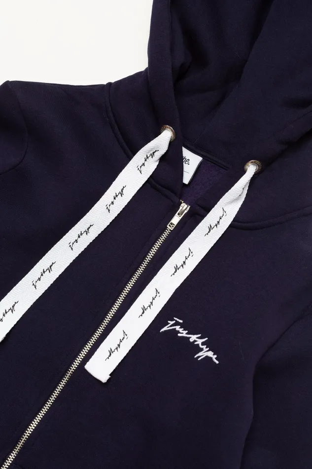 Just Hype Hoodies and Sweatshirts Hype Womens Navy Scribble Zip Hoodie