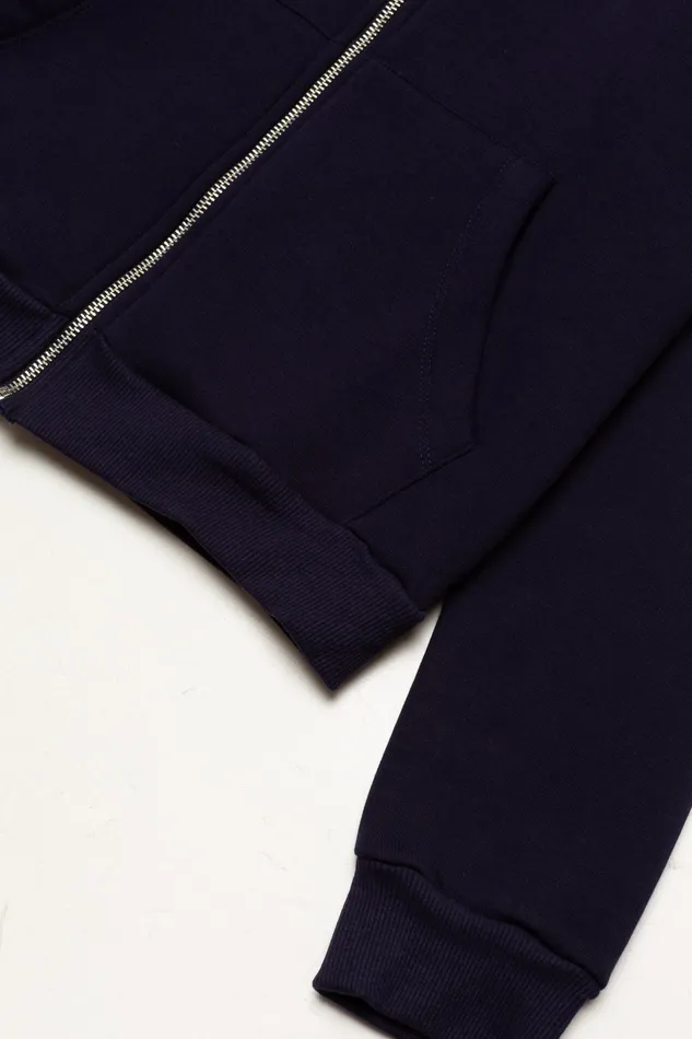 Just Hype Hoodies and Sweatshirts Hype Womens Navy Scribble Zip Hoodie