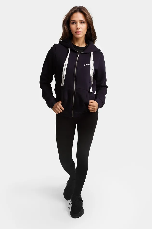 Just Hype Hoodies and Sweatshirts Hype Womens Navy Scribble Zip Hoodie