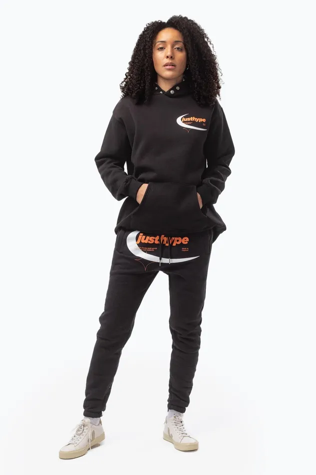 Just Hype Joggers Justhype Womens Black Oval Sports Joggers