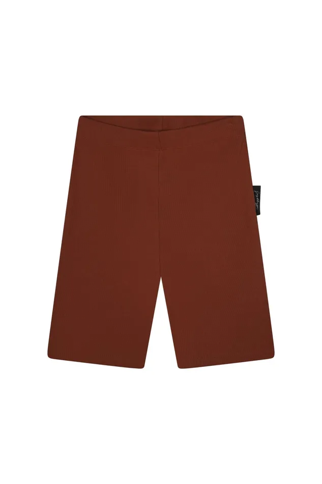 Just Hype Shorts Justhype Womens Terracotta Ribbed Cycle Shorts