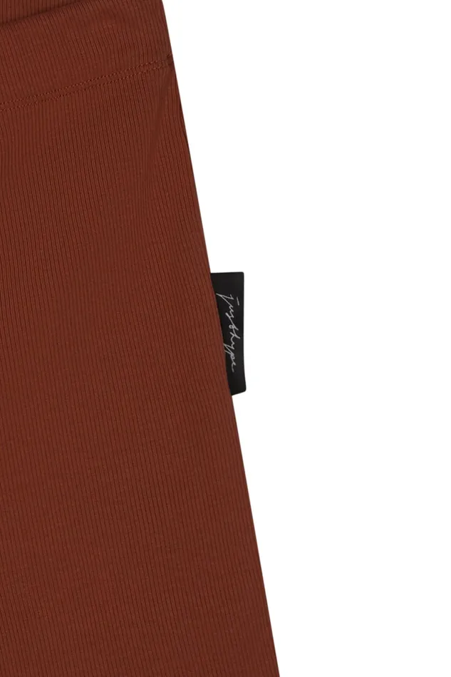 Just Hype Shorts Justhype Womens Terracotta Ribbed Cycle Shorts
