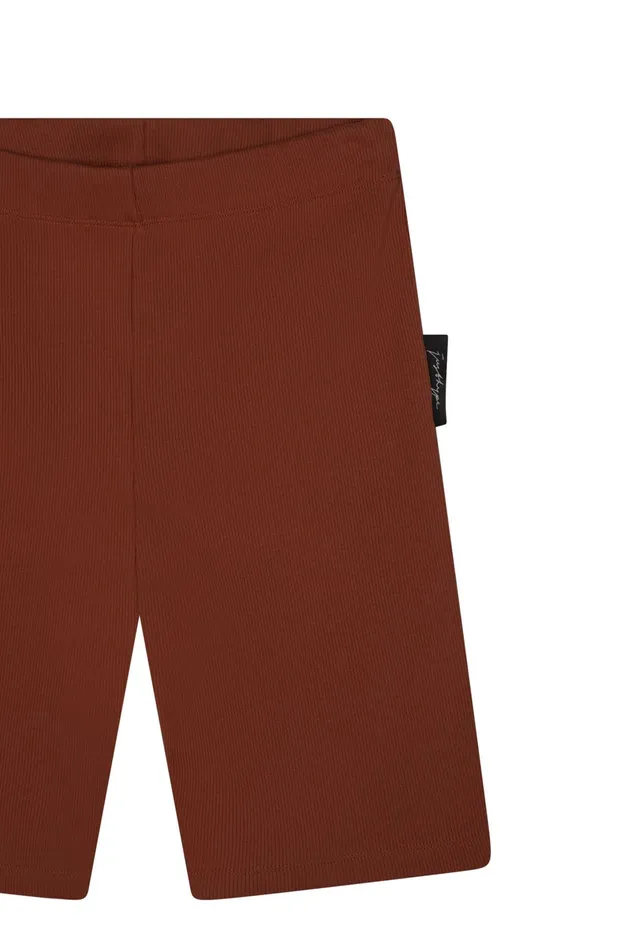 Just Hype Shorts Justhype Womens Terracotta Ribbed Cycle Shorts