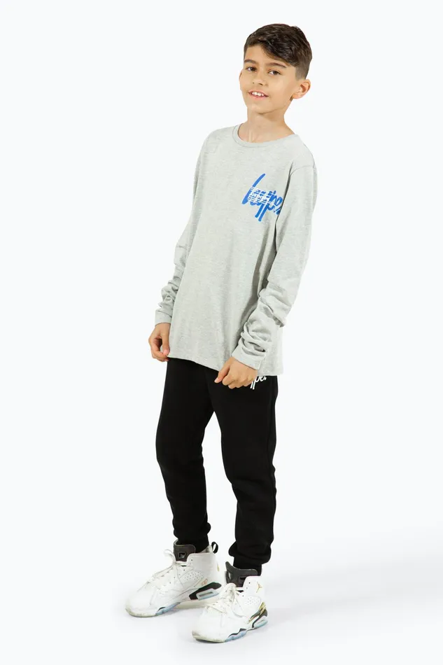 Just Hype TShirts and Vests Hype Boys Grey Marl Double Long Sleeve Tee