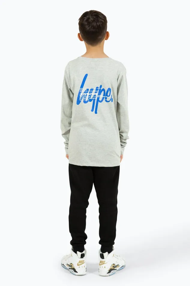 Just Hype TShirts and Vests Hype Boys Grey Marl Double Long Sleeve Tee