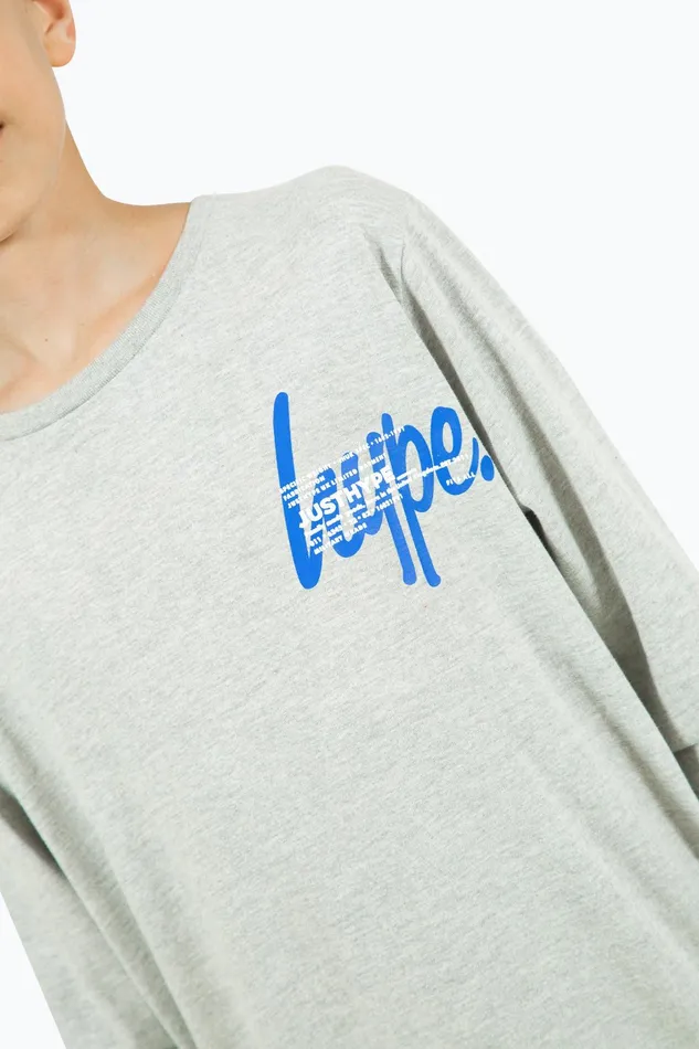 Just Hype TShirts and Vests Hype Boys Grey Marl Double Long Sleeve Tee