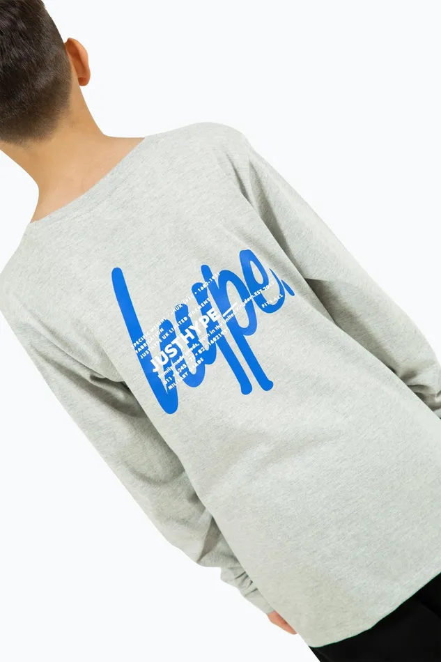 Just Hype TShirts and Vests Hype Boys Grey Marl Double Long Sleeve Tee