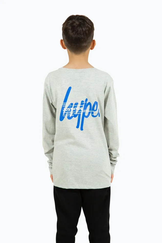 Just Hype TShirts and Vests Hype Boys Grey Marl Double Long Sleeve Tee