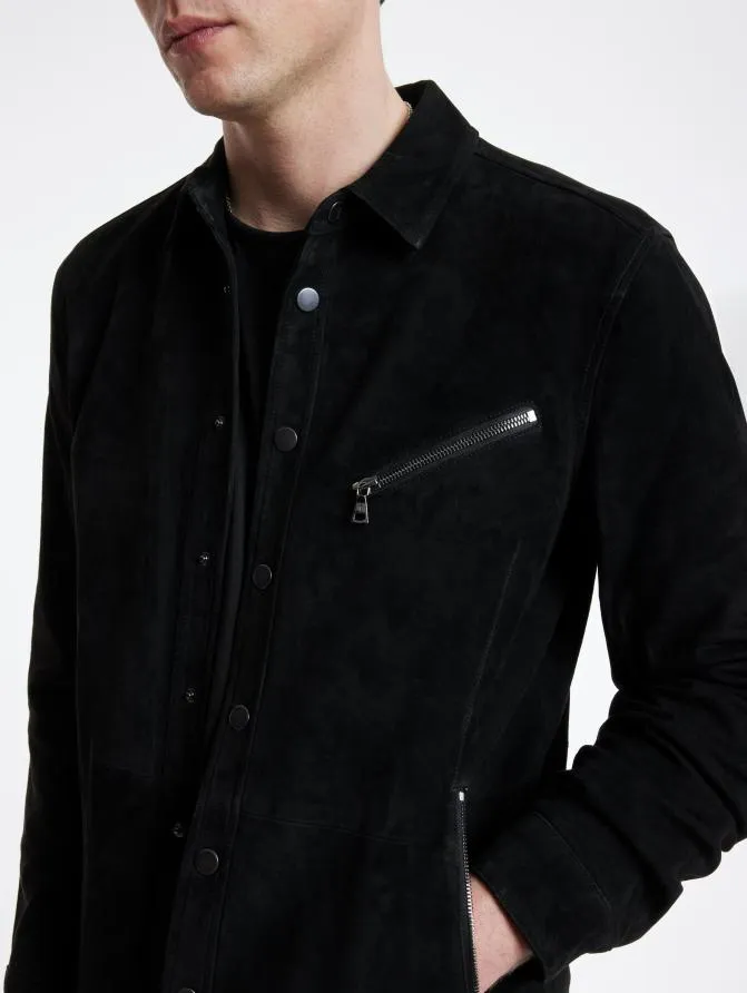KADD SHIRT JACKET Black Clothing John Varvatos Leather Jackets