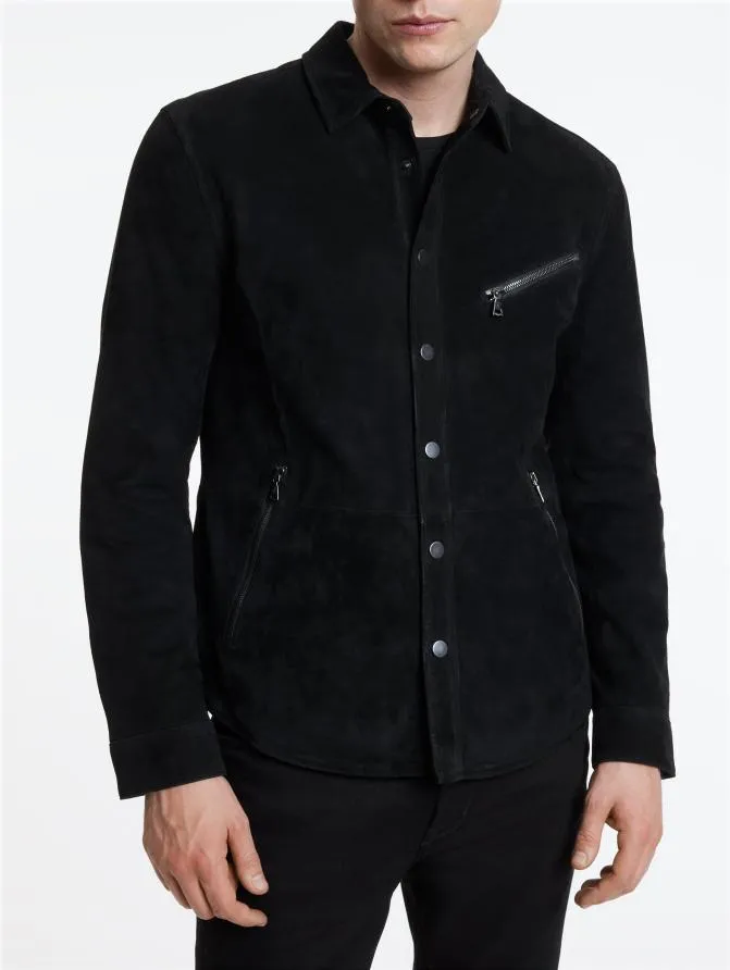 KADD SHIRT JACKET Black Clothing John Varvatos Leather Jackets