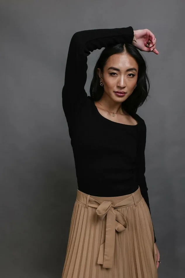 Kane Ribbed Top In Black Black Women Bohme Tees and Tanks