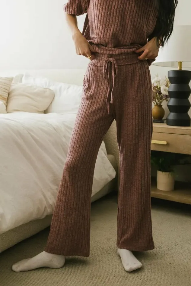 Keiko Ribbed Pants In Mauve Mauve Women Bohme Sets