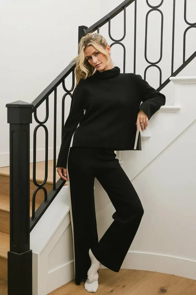 Kiara Knit Sweater In Black Black Women Bohme Sets