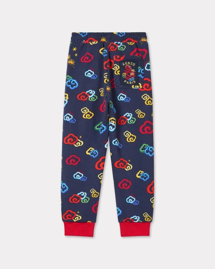 Kids 039Lunar New Year039 Jogging Trousers In Cotton Navy Blue Kenzo Pants And Shorts
