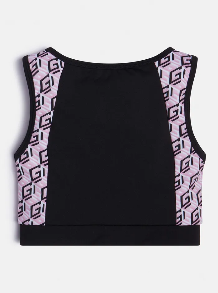 Kids Big Girl GUESS Black Logo Active Crop Top 816 Kids Big Girl GUESS Black Logo Active Crop Top 816