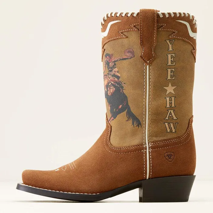 Kids Big Kids039 Footwear Ariat Futurity Rodeo Quincy Western Boot Chestnut Suedeamerican Cowboy