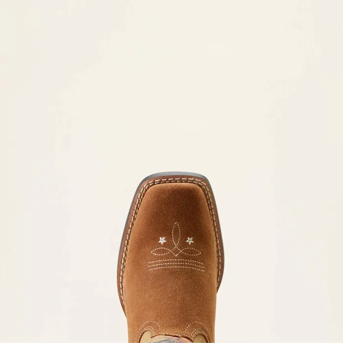 Kids Big Kids039 Footwear Ariat Futurity Rodeo Quincy Western Boot Chestnut Suedeamerican Cowboy