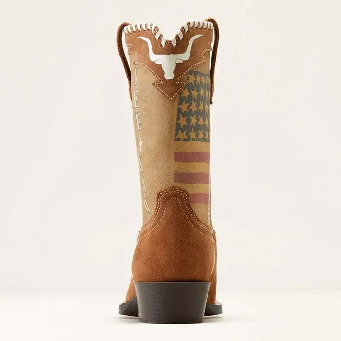 Kids Big Kids039 Footwear Ariat Futurity Rodeo Quincy Western Boot Chestnut Suedeamerican Cowboy
