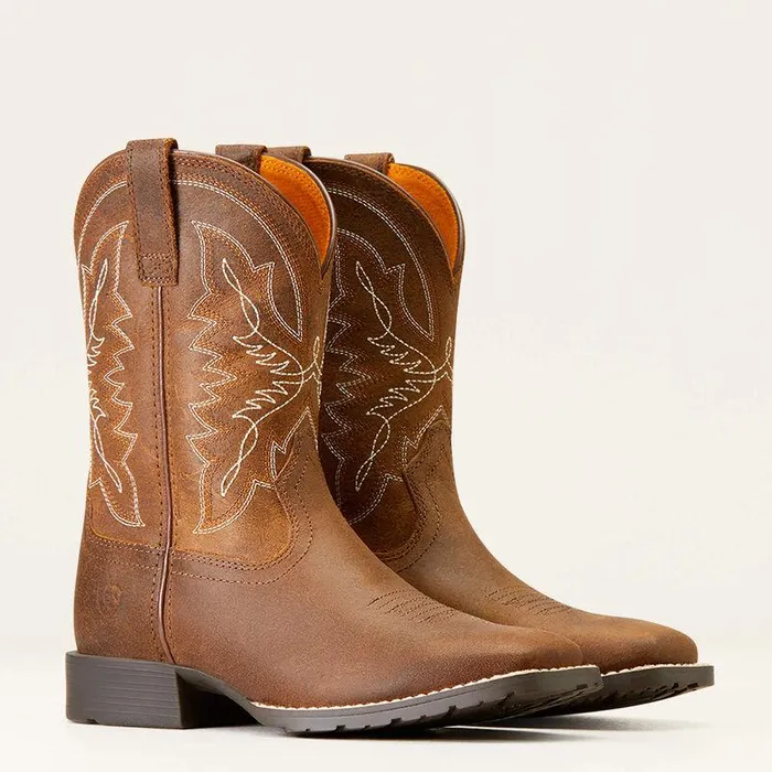 Kids Big Kids039 Footwear Ariat Hybrid Rancher Western Boot Distressed Tan
