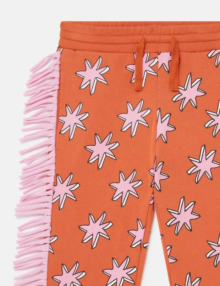 Kids Bright Stars Fringe Sweatpants Multicolor Orange Stella McCartney Pants and Shorts Kids Bright Stars Fringe Sweatpants Multicolor Orange Stella McCartney Pants and Shorts