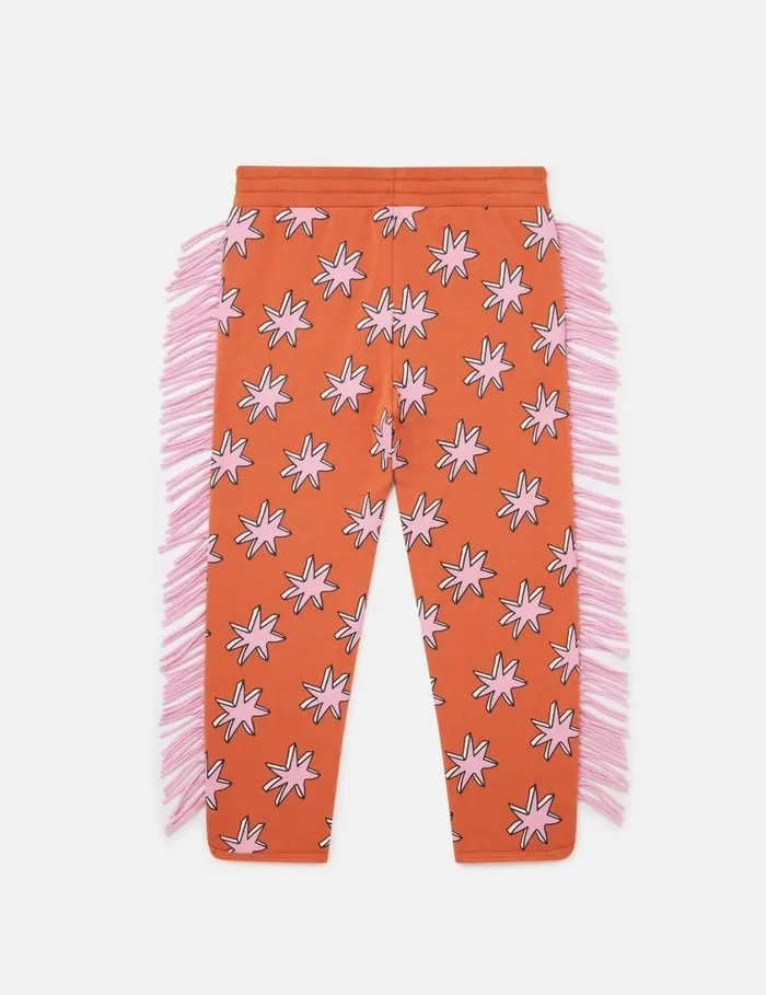 Kids Bright Stars Fringe Sweatpants Multicolor Orange Stella McCartney Pants and Shorts Kids Bright Stars Fringe Sweatpants Multicolor Orange Stella McCartney Pants and Shorts
