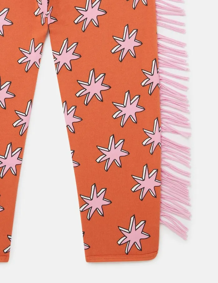 Kids Bright Stars Fringe Sweatpants Multicolor Orange Stella McCartney Pants and Shorts Kids Bright Stars Fringe Sweatpants Multicolor Orange Stella McCartney Pants and Shorts