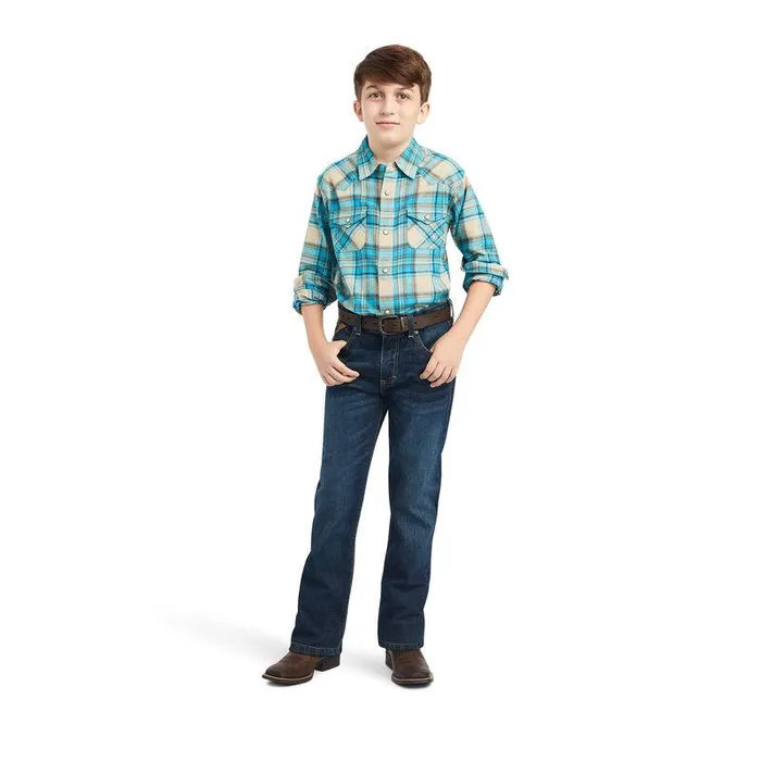 Kids Button Down Shirts Ariat Handley Retro Fit Shirt Sylvan Teal Kids Button Down Shirts Ariat Handley Retro Fit Shirt Sylvan Teal