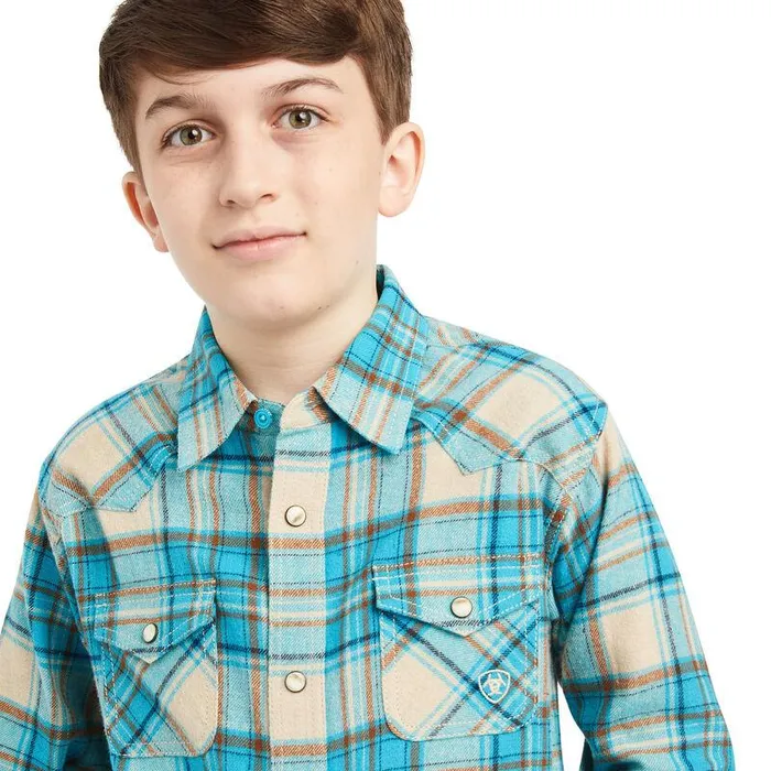 Kids Button Down Shirts Ariat Handley Retro Fit Shirt Sylvan Teal Kids Button Down Shirts Ariat Handley Retro Fit Shirt Sylvan Teal