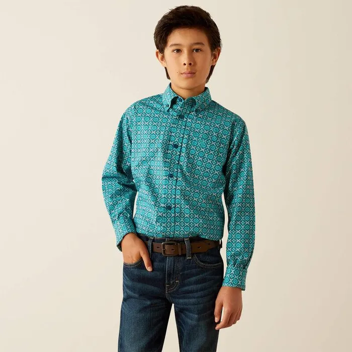 Kids Button Down Shirts Ariat Jordy Classic Fit Shirt Blue