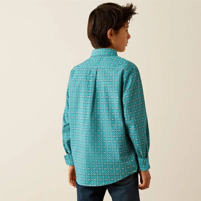 Kids Button Down Shirts Ariat Jordy Classic Fit Shirt Blue Kids Button Down Shirts Ariat Jordy Classic Fit Shirt Blue