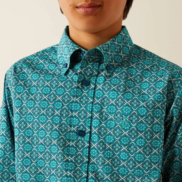Kids Button Down Shirts Ariat Jordy Classic Fit Shirt Blue Kids Button Down Shirts Ariat Jordy Classic Fit Shirt Blue
