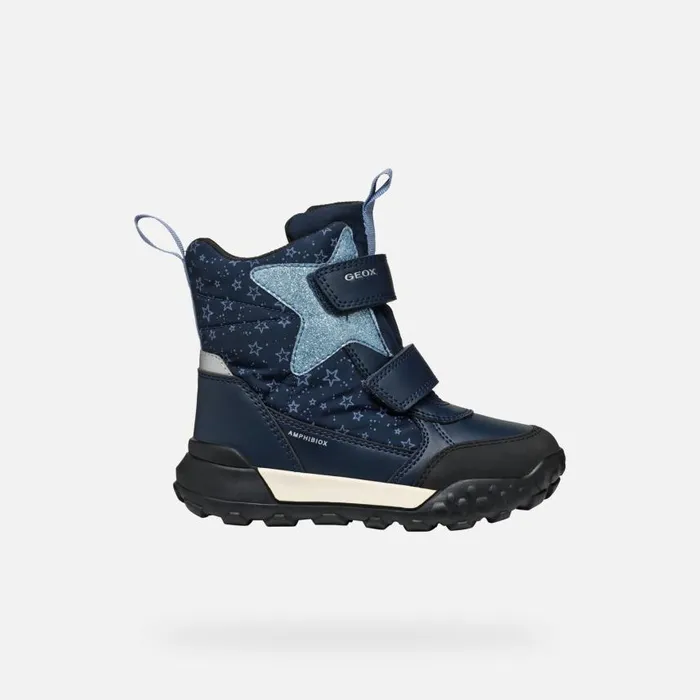 Kids Geox Ankle Boots TREKKYUP ABX GIRL NavyLight Avio Mid Calf Boots Navylight Avio
