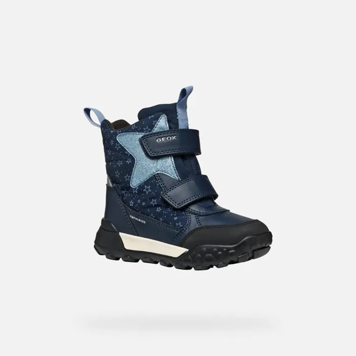 Kids Geox Ankle Boots TREKKYUP ABX GIRL NavyLight Avio Mid Calf Boots Navylight Avio