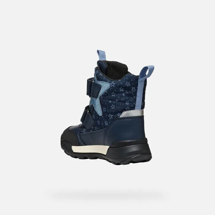 Kids Geox Ankle Boots TREKKYUP ABX GIRL NavyLight Avio Mid Calf Boots Navylight Avio