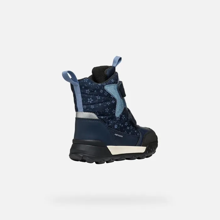 Kids Geox Ankle Boots TREKKYUP ABX GIRL NavyLight Avio Mid Calf Boots Navylight Avio