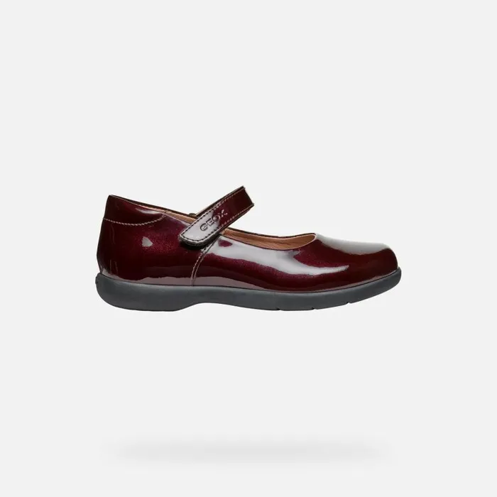 Kids Geox Ballerinas NAIMARA GIRL Bordeaux Ballet Flats With Straps Bordeaux