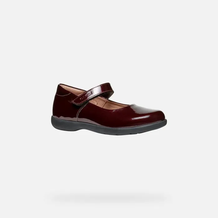 Kids Geox Ballerinas NAIMARA GIRL Bordeaux Ballet Flats With Straps Bordeaux