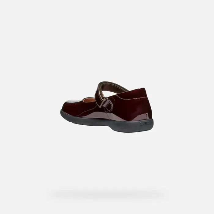 Kids Geox Ballerinas NAIMARA GIRL Bordeaux Ballet Flats With Straps Bordeaux