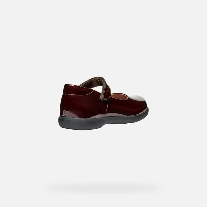 Kids Geox Ballerinas NAIMARA GIRL Bordeaux Ballet Flats With Straps Bordeaux