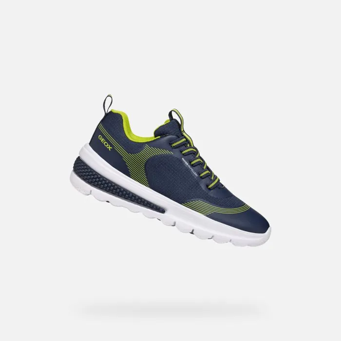 Kids Geox Sneakers ACTIVART BOY NavyLime Low Top Sneakers Navylime