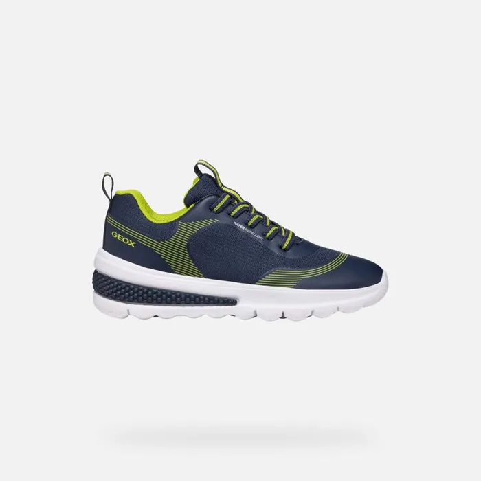 Kids Geox Sneakers ACTIVART BOY NavyLime Low Top Sneakers Navylime
