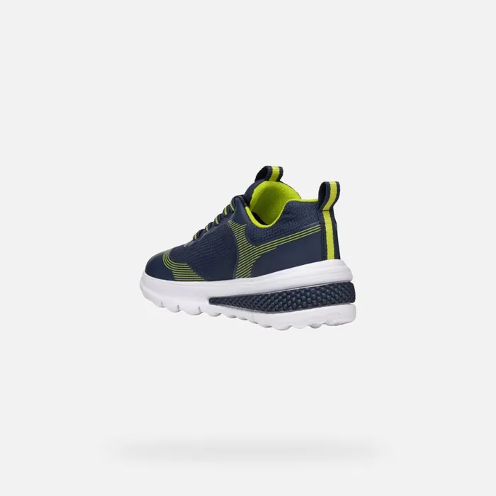 Kids Geox Sneakers ACTIVART BOY NavyLime Low Top Sneakers Navylime
