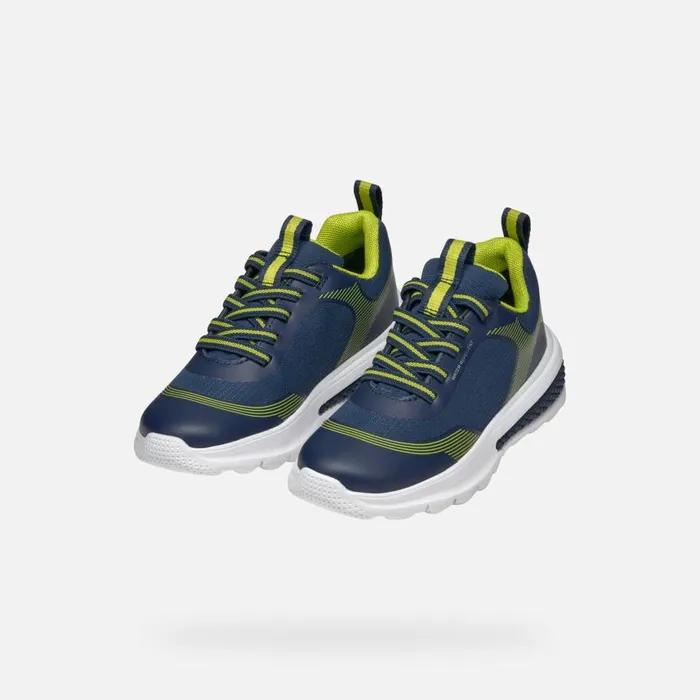 Kids Geox Sneakers ACTIVART BOY NavyLime Low Top Sneakers Navylime